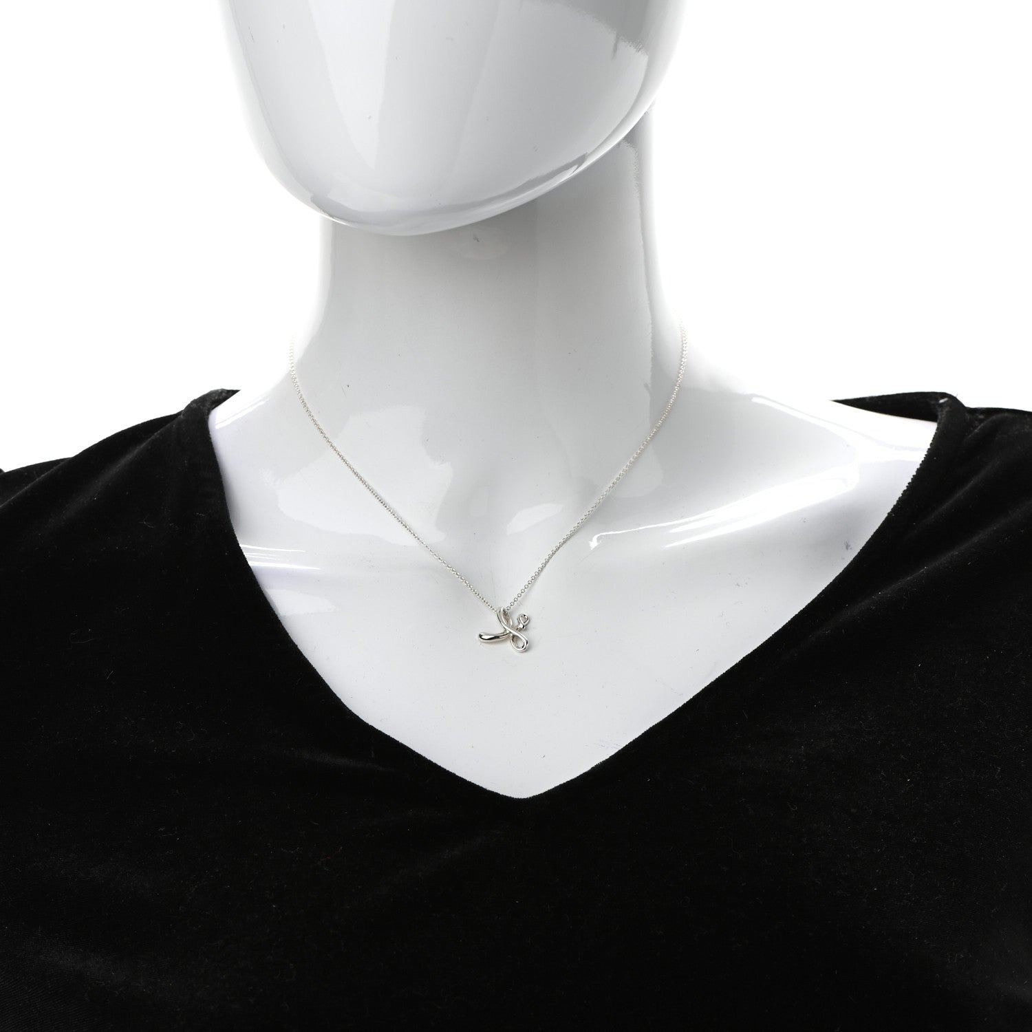 Tiffany Sterling Silver Elsa Peretti Letter H Pendant Necklace 2 of 5