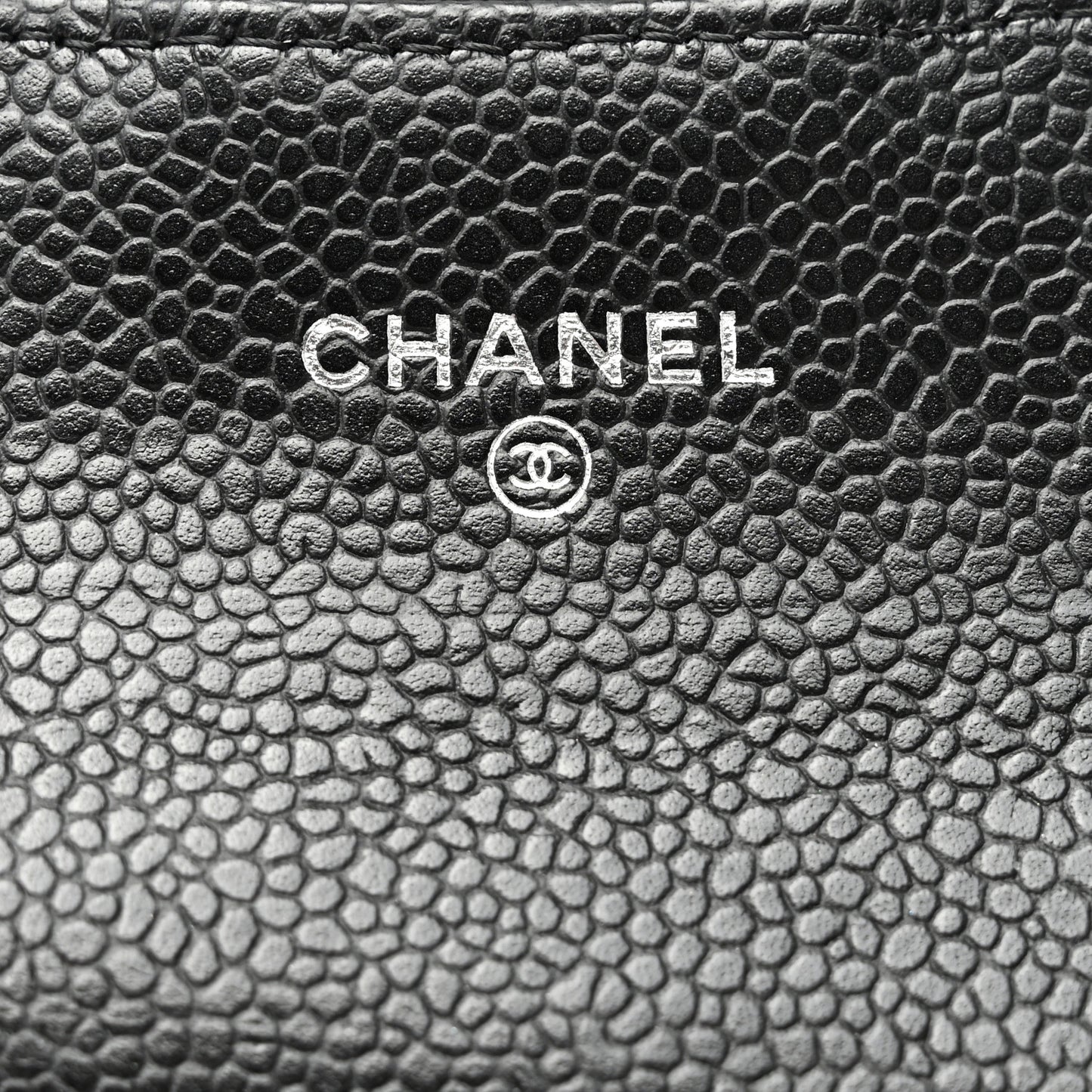 Caviar Quilted Flap Card Holder Wallet Black