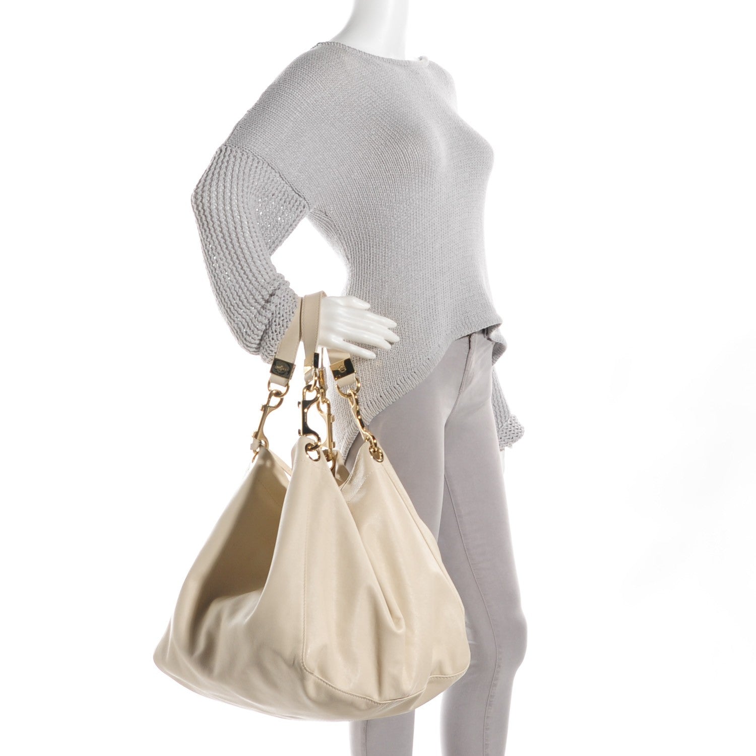 Jimmy Choo Calfskin Lola Oversized Tote White 2 of 7