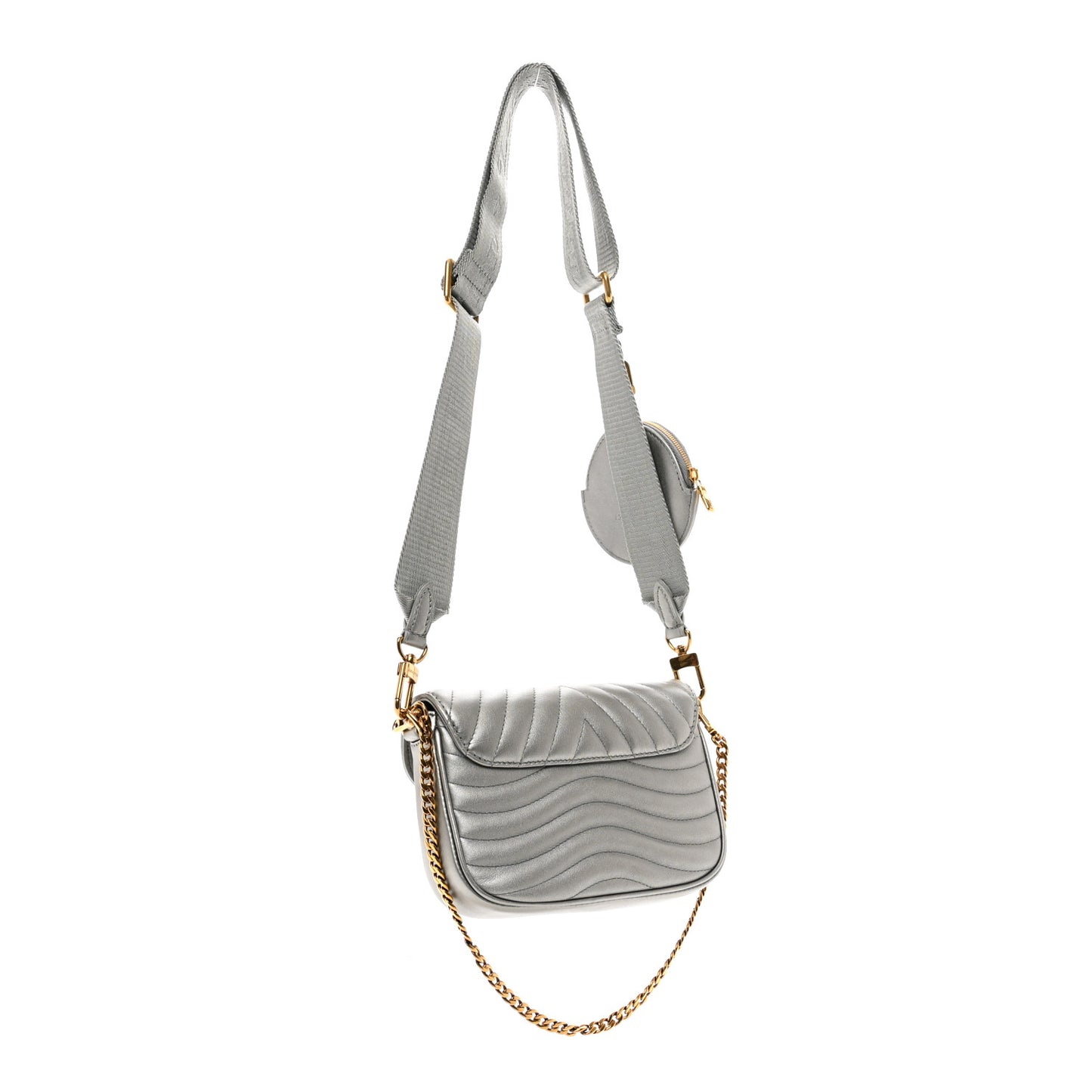 Calfskin New Wave Multi Pochette Metallic Grey
