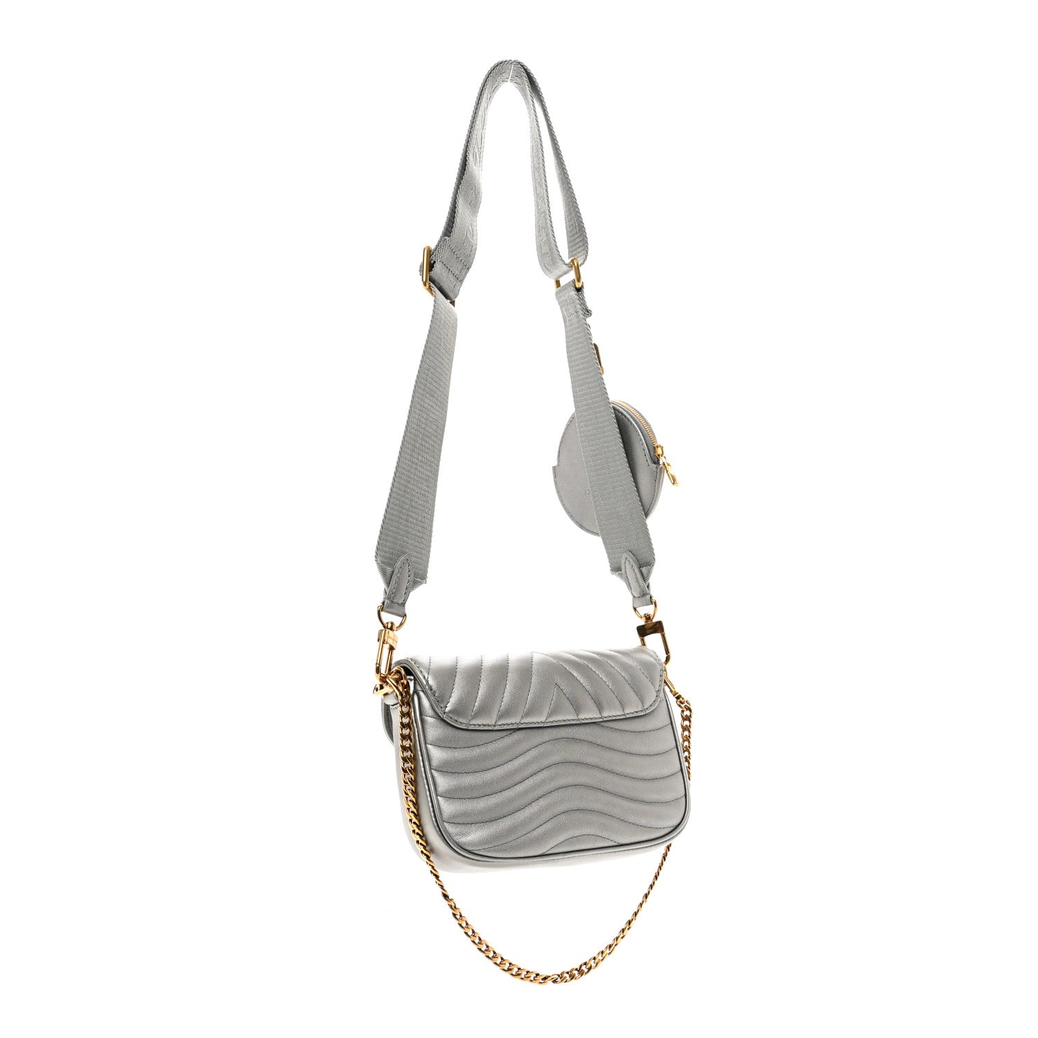 Louis Vuitton Calfskin New Wave Multi Pochette Metallic Grey 3 of 10
