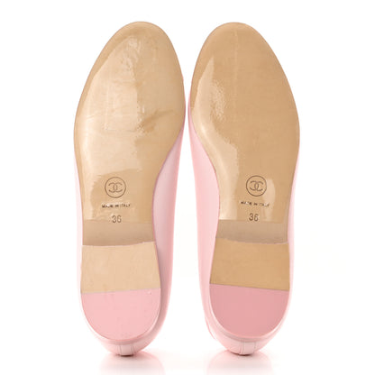 Chanel Lambskin CC Cap Toe Ballerina Flats 36 Pink Light Pink 5 of 9