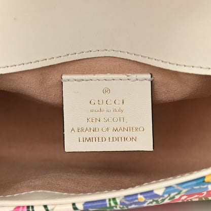 Gucci X KEN SCOTT Calfskin Matelasse Floral Print Super Mini GG Marmont Shoulder Bag Ivory Pink 6 of 13