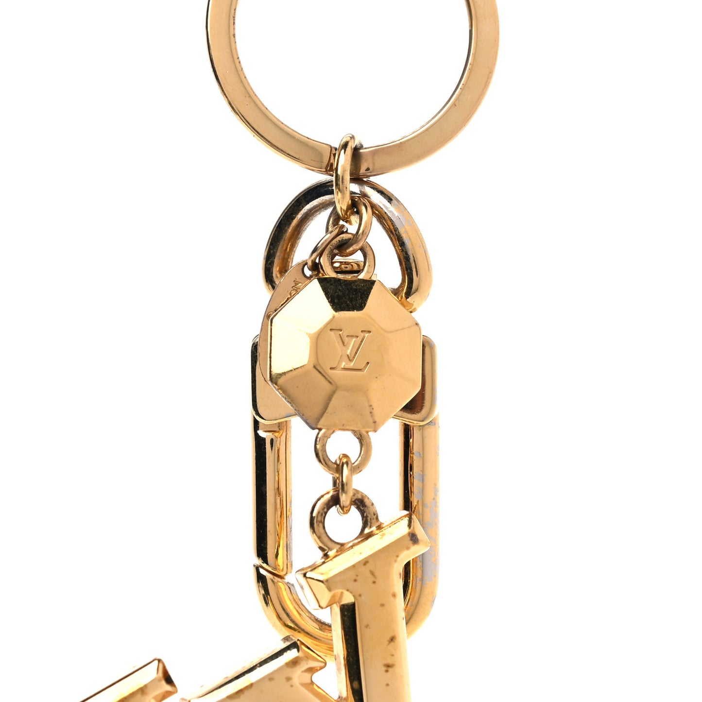 LV Facettes Bag Charm Key Holder Gold
