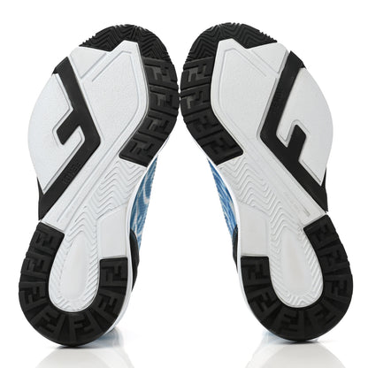 Fendi X SARAH COLEMAN Nylon Suede Lycra FF Vertigo Womens Fendi Flow Low Top Sneakers 36 Transparent Cyber Blue Black 5 of 12