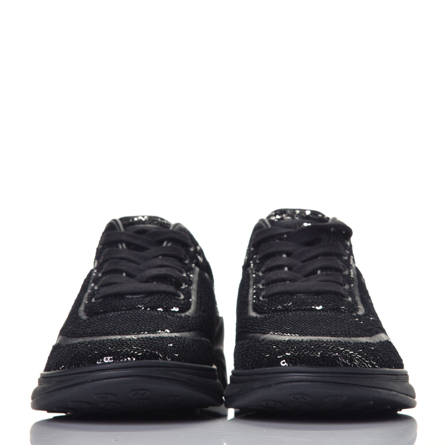 Chanel Sequin CC Sneakers 36 Black 2 of 9