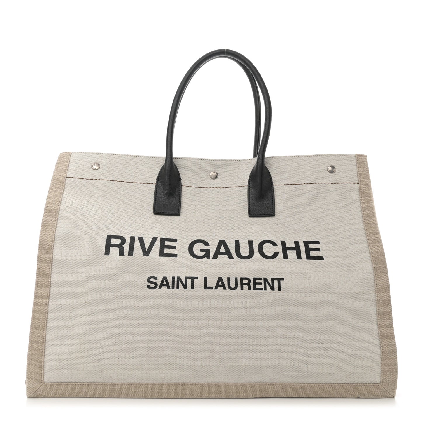 Linen Calfskin Rive Gauche Tote Optic White