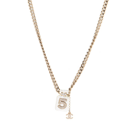 Chanel Resin Crystal CC No 5 Perfume Bottle Necklace 1 of 6