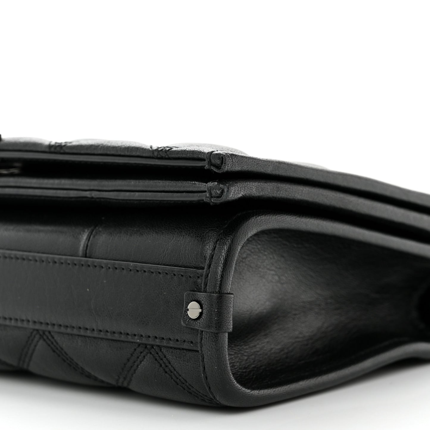 Lambskin Quilted Mini Becky Chain Bag Black