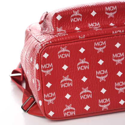 MCM Visetos Medium Stark Backpack Red White 11 of 13