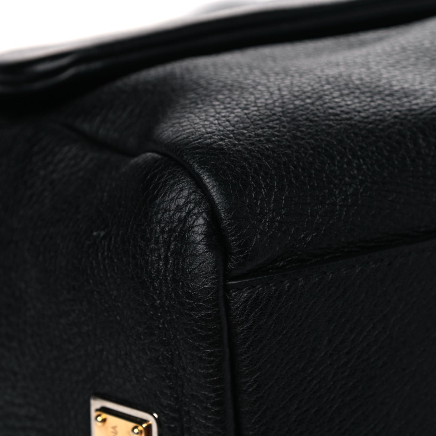 Grained Deerskin Large Miss Sicily Satchel Black
