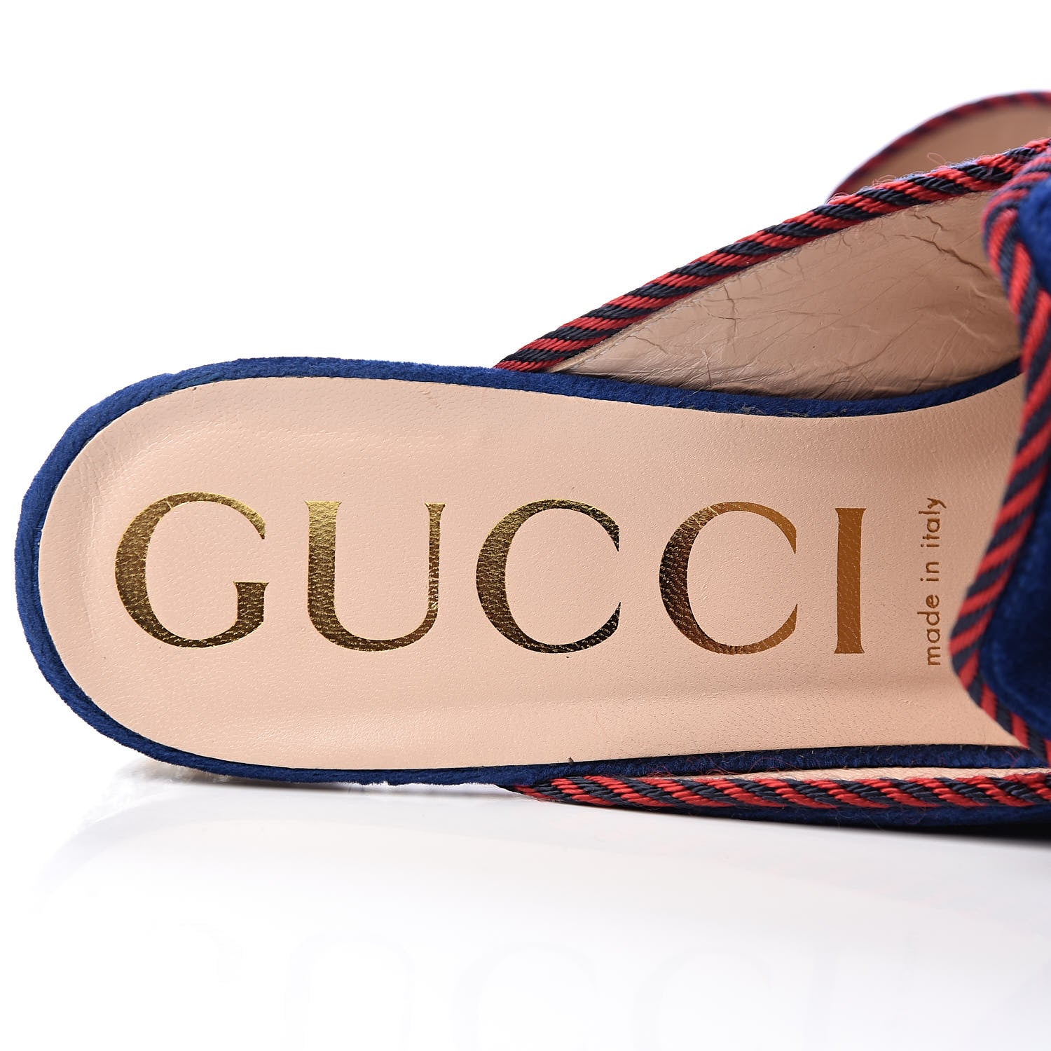 Gucci Velvet Crystal Sylvie Bow Mules 39 Cobalt Blue 6 of 10