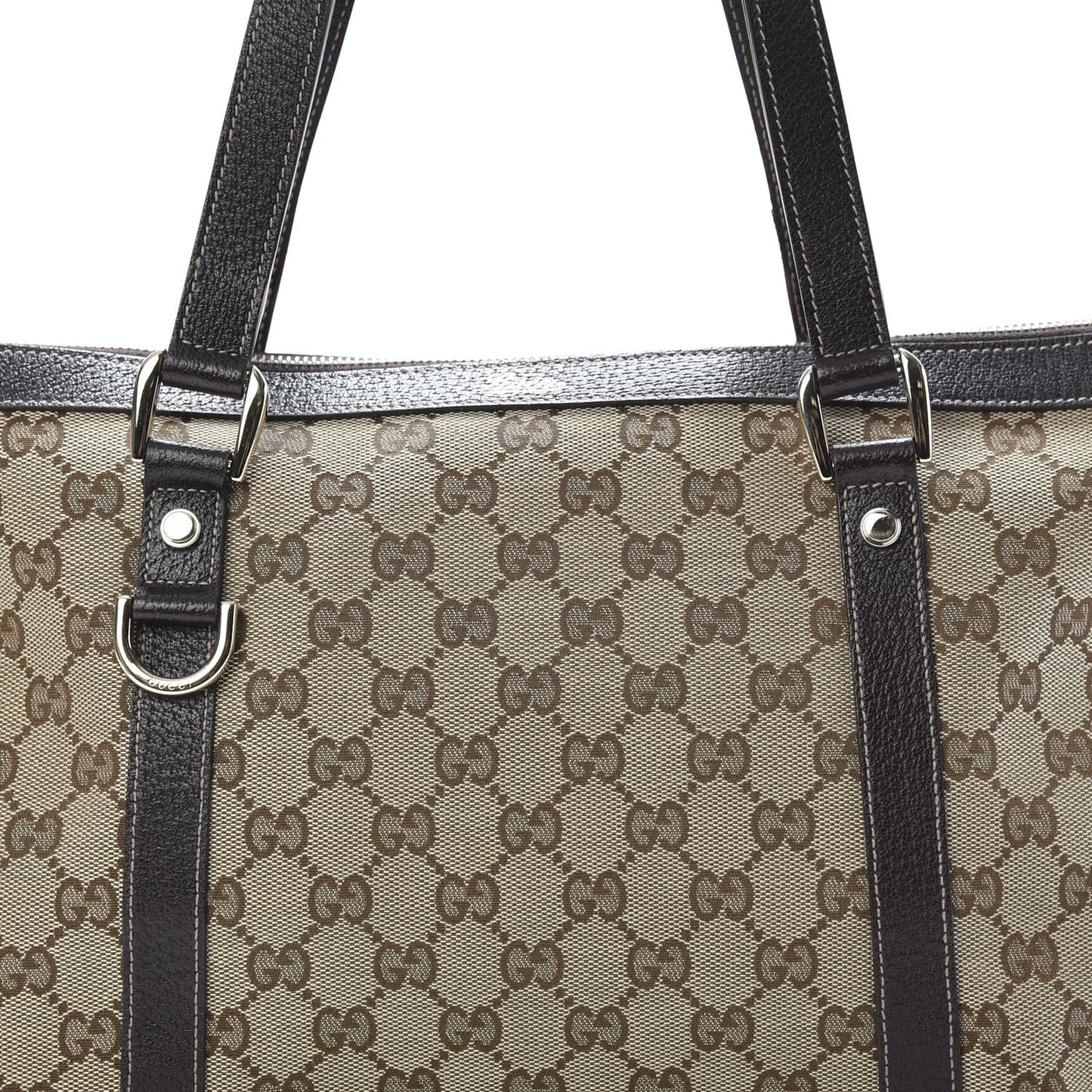 Monogram Medium Abbey Tote Dark Brown