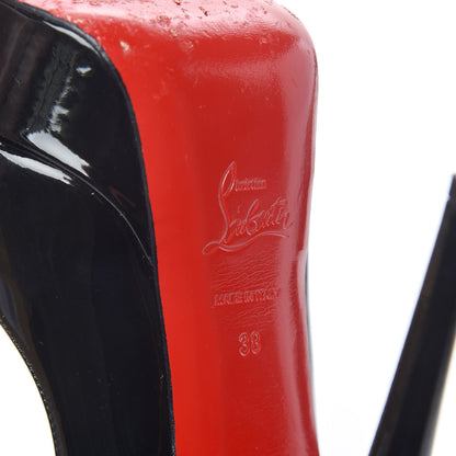 Christian Louboutin Patent Lady Peep 150 Pumps 38 Black 8 of 14