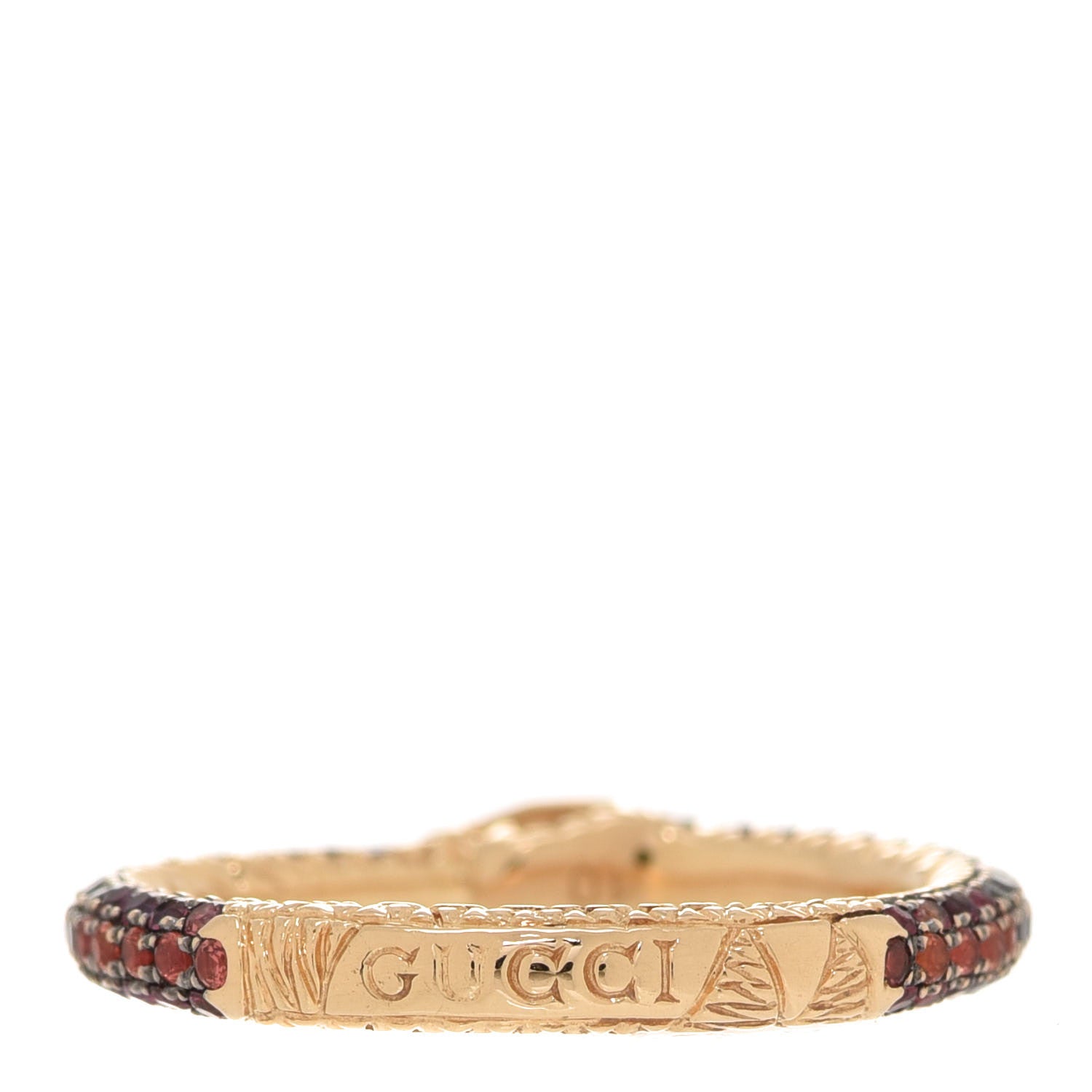 Gucci 18K Yellow Gold Black Diamond Topaz Sapphire Ouroboros Snake Ring 50 5.25 3 of 5