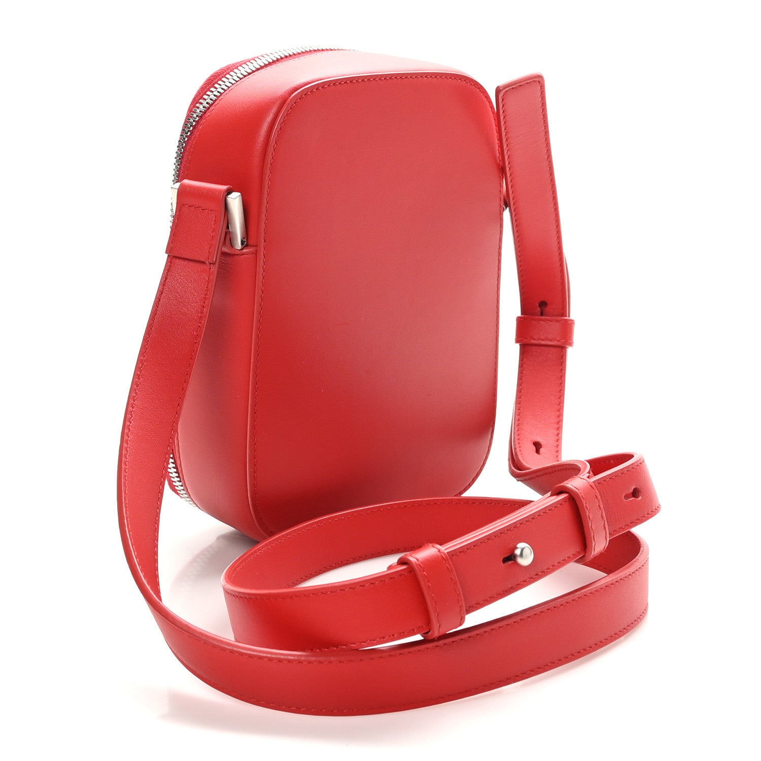 Salvatore Ferragamo Calfskin Logo Embossed Crossbody Bag Flame Red 3 of 8