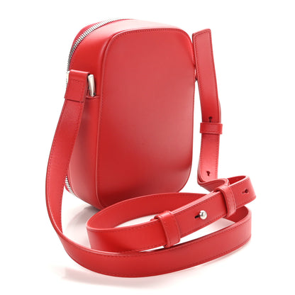 Salvatore Ferragamo Calfskin Logo Embossed Crossbody Bag Flame Red 3 of 8