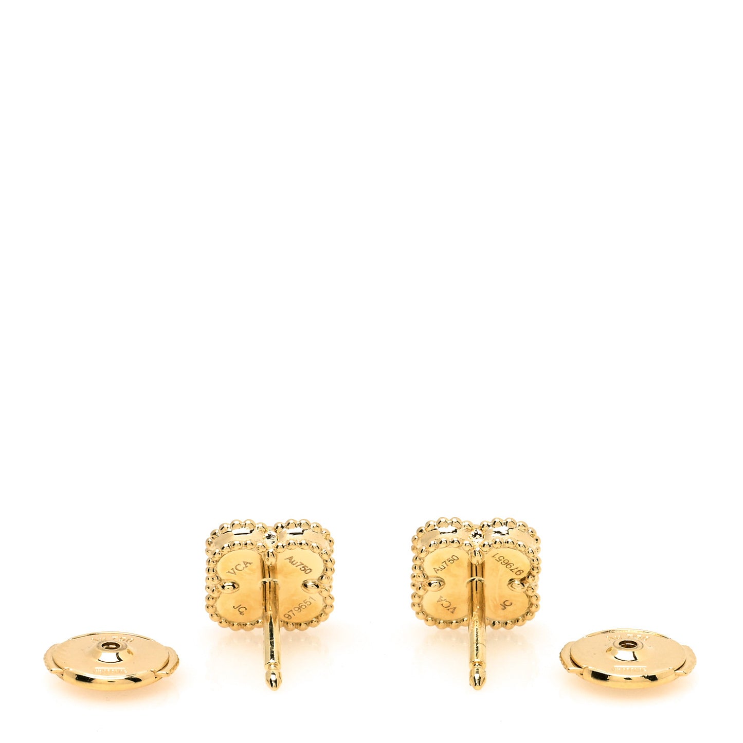 18K Yellow Gold Black Onyx Sweet Alhambra Earrings