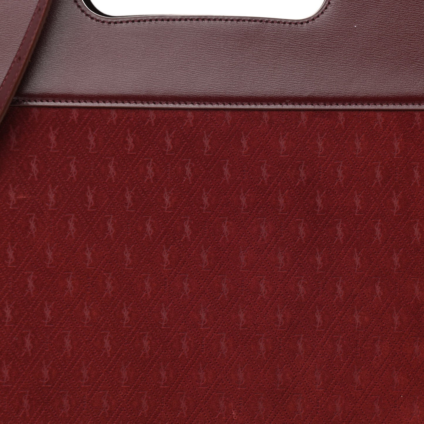 Suede All-Over Monogram Convertible Tote Red