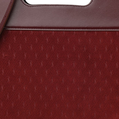 Saint Laurent Suede All-Over Monogram Convertible Tote Red 7 of 11