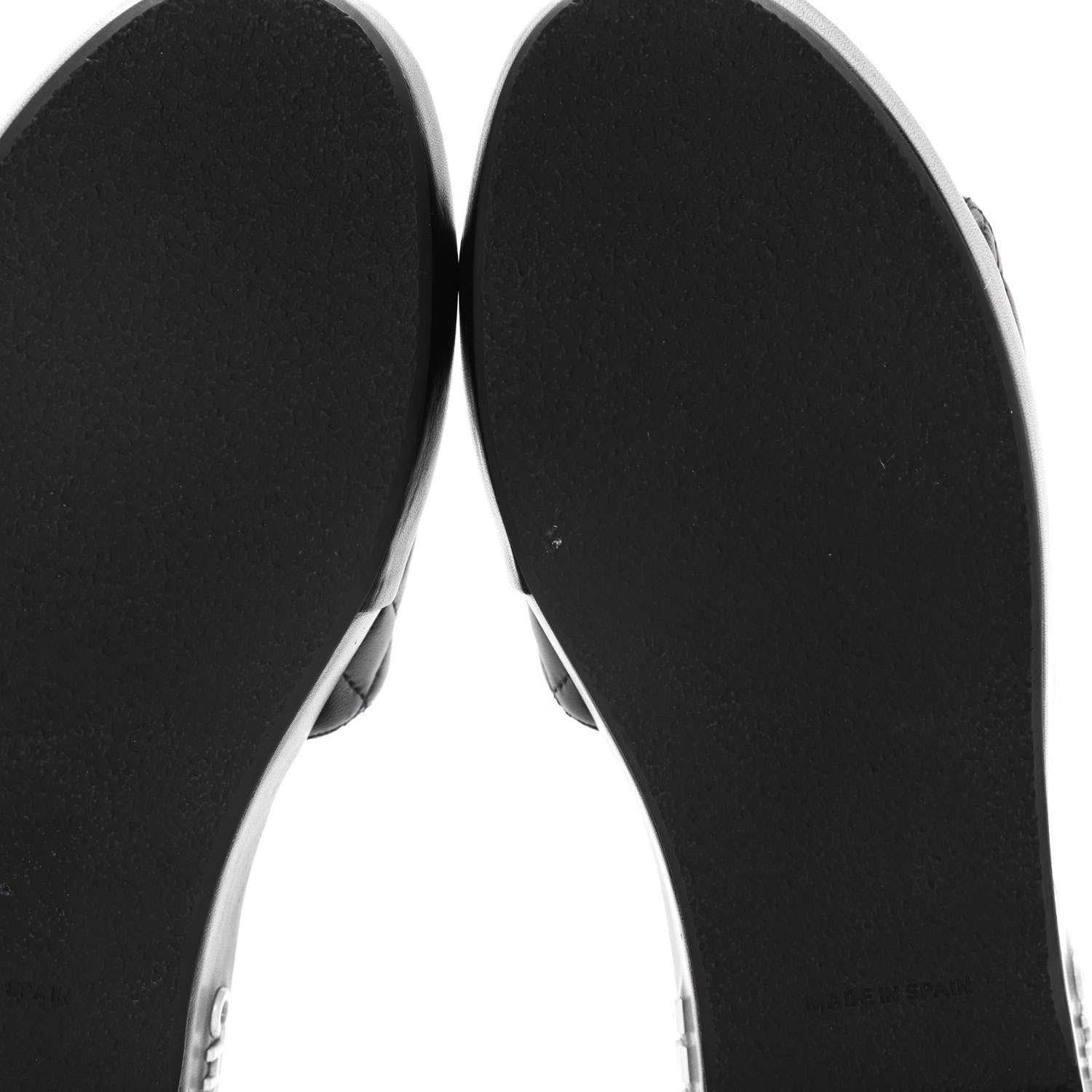 Chanel Lambskin Quilted CC Espadrille Slip On Sandals 39 Black 9 of 14
