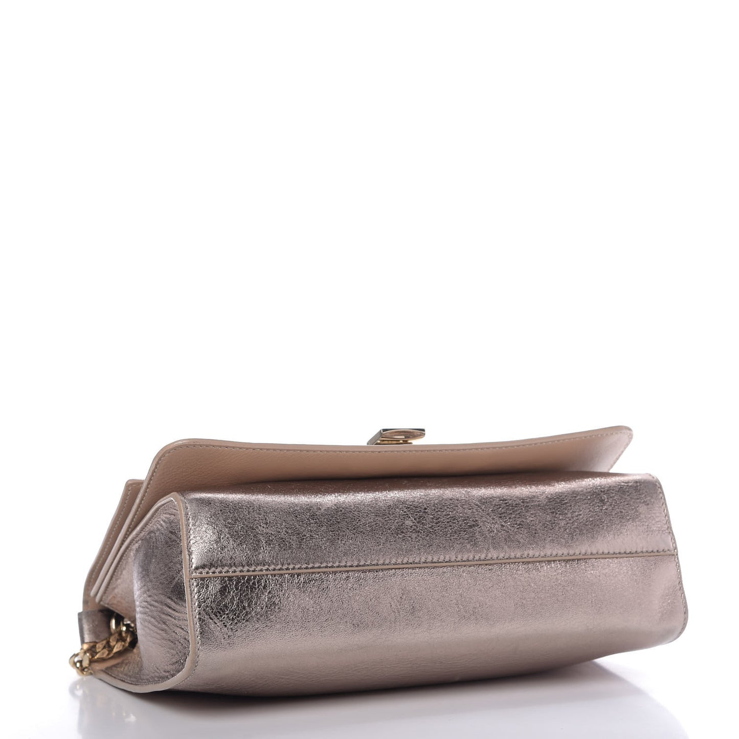 Metallic Calfskin Rebel Crossbody Bag Gold