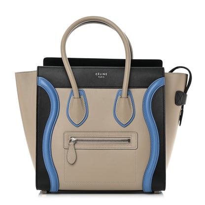 Celine Shiny Smooth Calfskin Micro Tri-Color Luggage Quartz 1 of 17