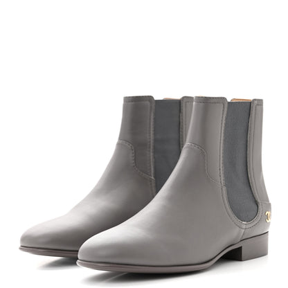 Chanel Calfskin Elastic Short Boots 36.5 Grey 3 of 10