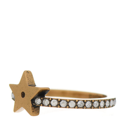 Christian Dior Metal Crystal Star Ring Gold 3 of 7