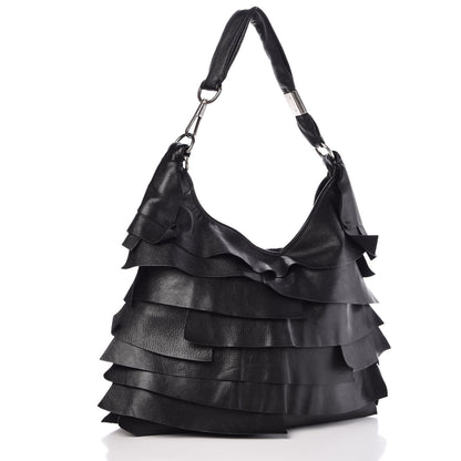 Saint Laurent Chevre Leather Ruffle Saint Tropez Black 3 of 10