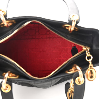 Christian Dior Lambskin Cannage Medium Lady Dior Black 5 of 14