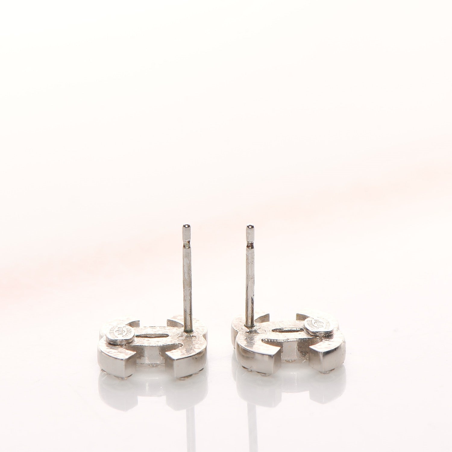 Chanel Crystal Timeless CC Earrings Silver 3 of 4