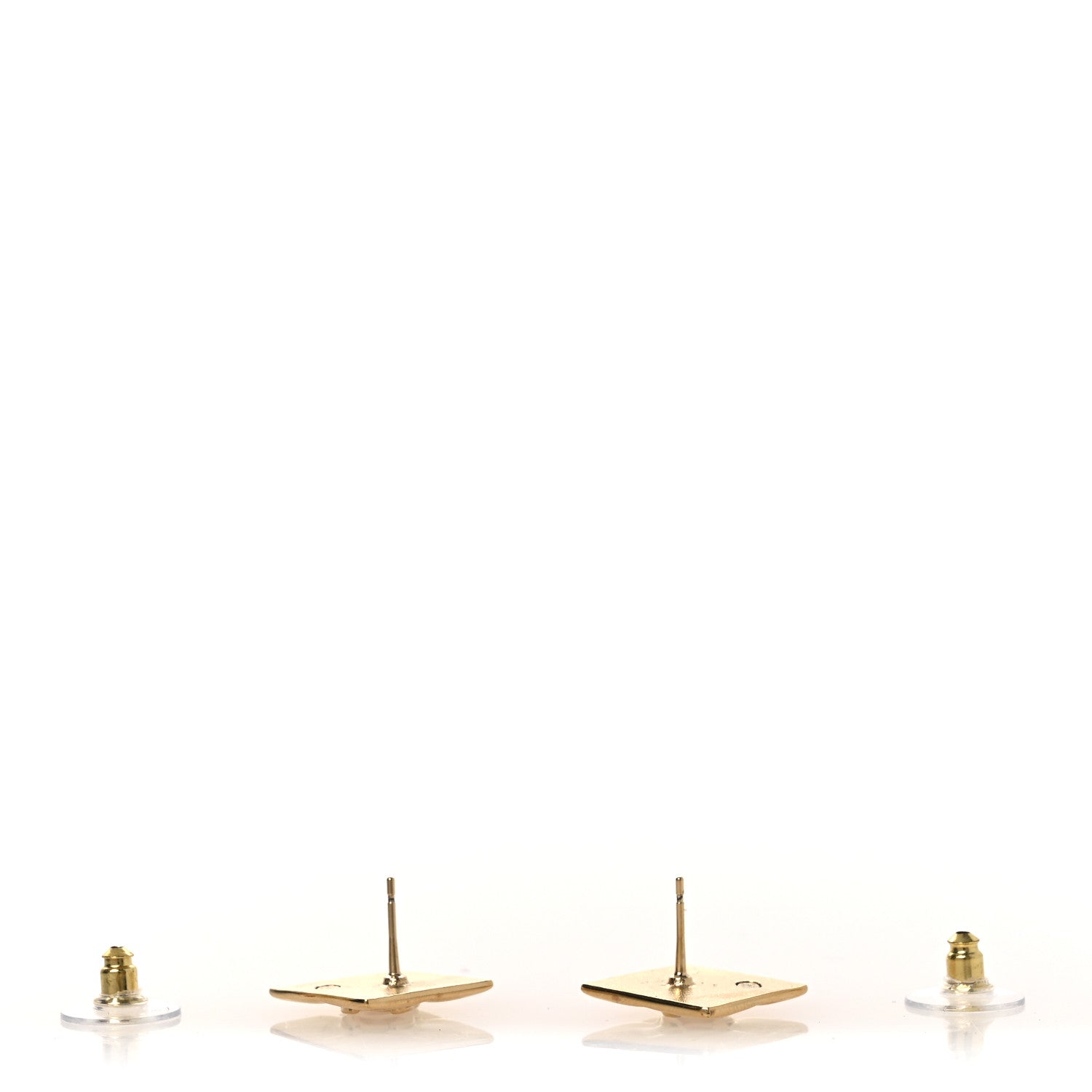 Chanel Metal CC Square Earrings Gold 3 of 5
