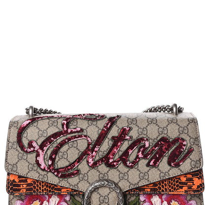 Gucci GG Supreme Monogram Snakeskin Elton Embroidered Medium Dionysus Shoulder Bag Beige Orange 13 of 13