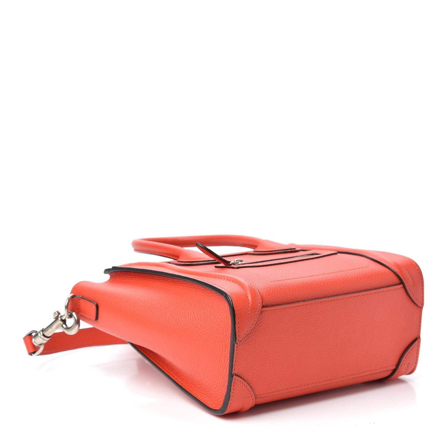 Drummed Calfskin Nano Luggage Vermillion