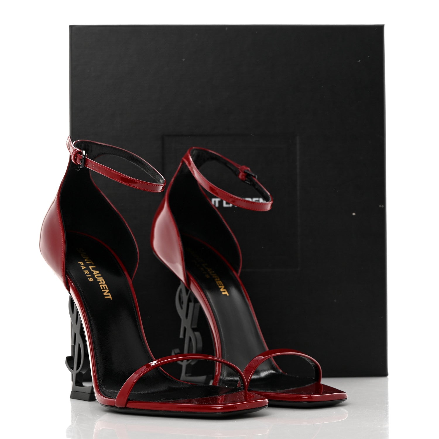 Saint Laurent Patent Opyum 110 Sandals 38.5 Hot Red 10 of 10