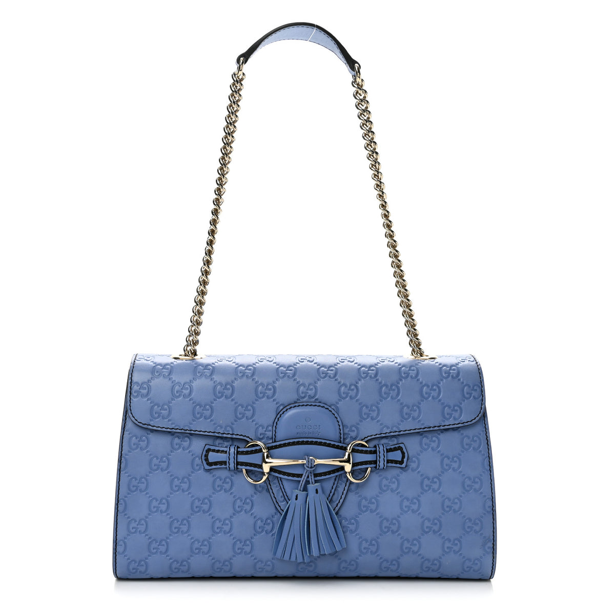 Gucci Guccissima Medium Emily Chain Shoulder Bag Mineral Blue 1 of 11