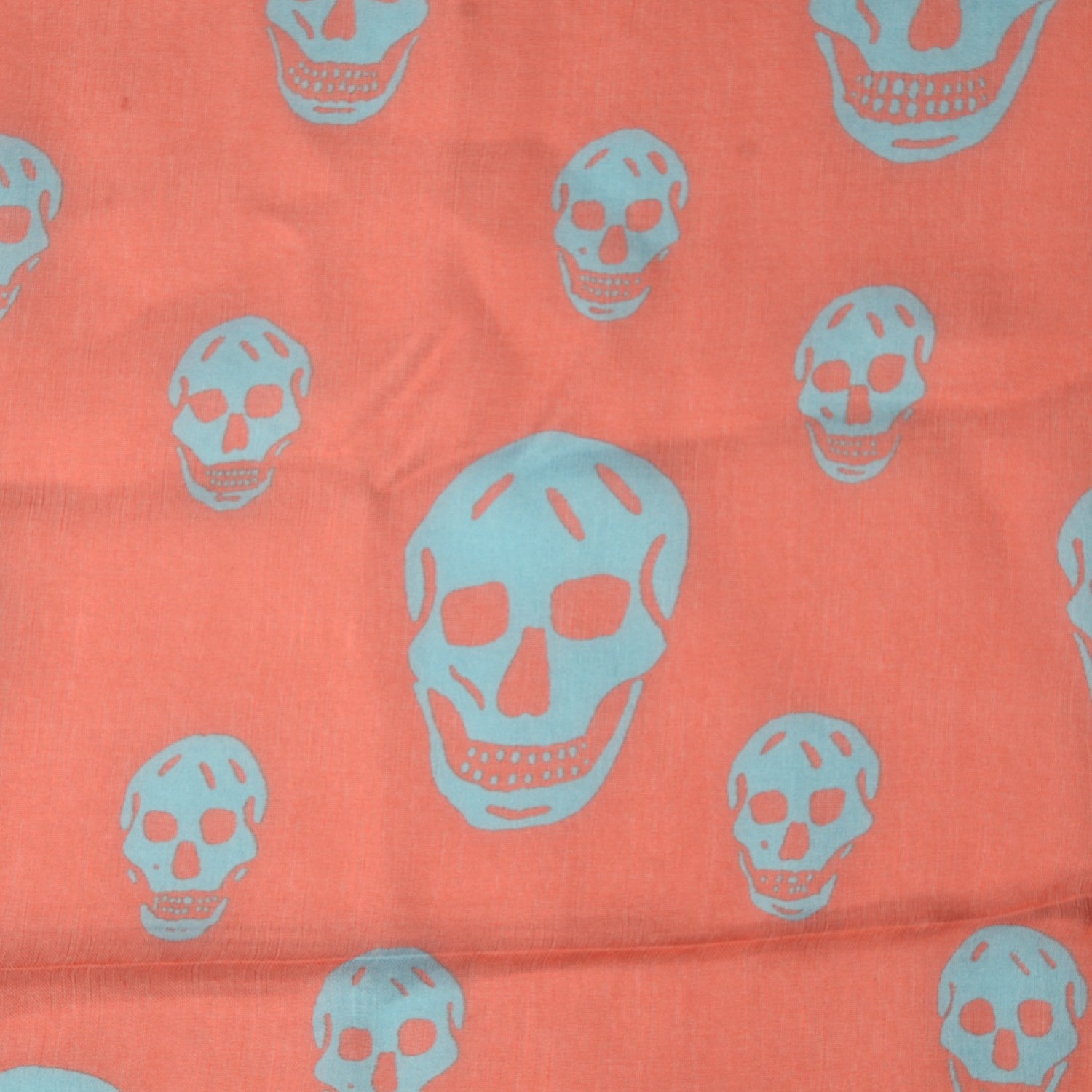 Alexander McQueen Silk Chiffon Skull Scarf Red 1 of 7