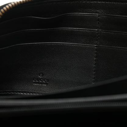 Gucci Calfskin Matelasse GG Marmont Zip Around Wallet Black White 6 of 10