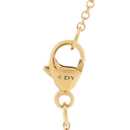 David Yurman 18K Yellow Gold Diamond Turquoise 7mm Petite Chatelaine Pendant Necklace 5 of 5