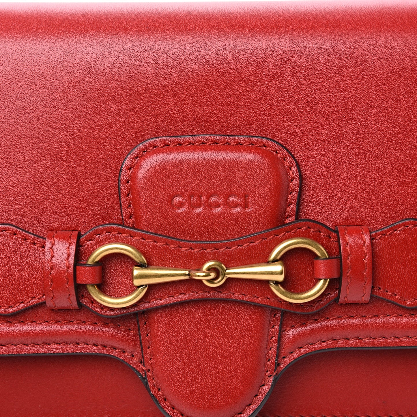 Calfskin Lady Web Convertible Wallet Hibiscus Red
