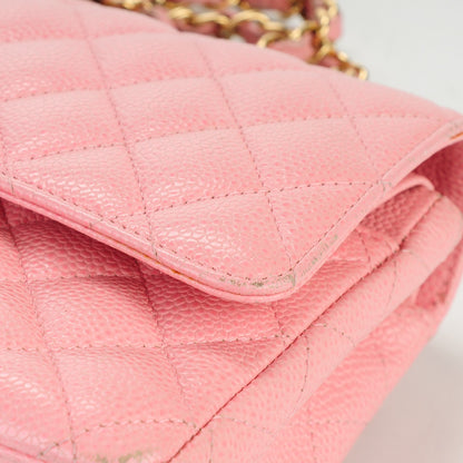 Chanel Caviar Quilted Medium Double Flap Pink 13 of 17