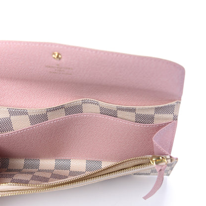 Louis Vuitton Damier Azur Emilie Wallet Rose Ballerine 4 of 5