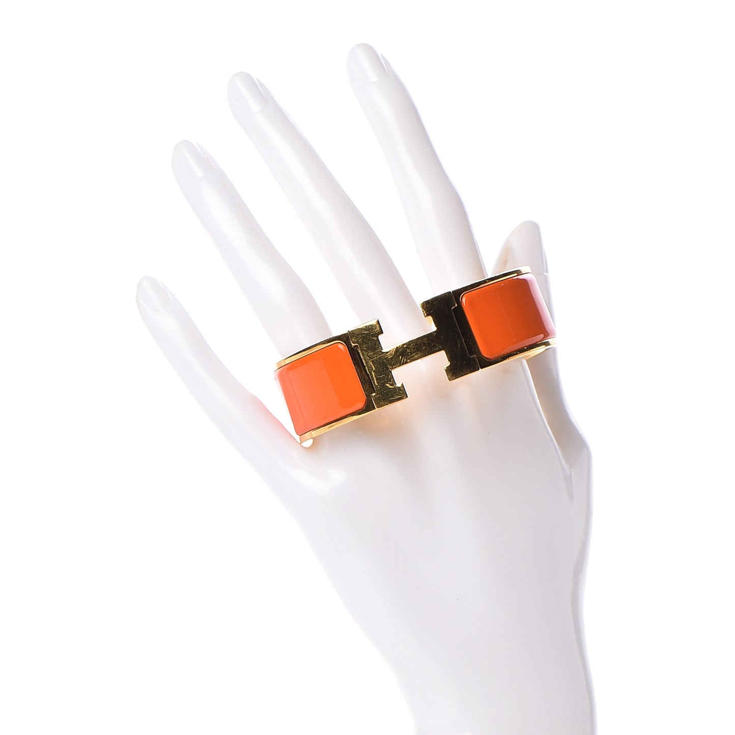 Enamel Wide Clic Clac H Bracelet GM Orange