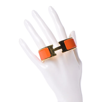 Hermes Enamel Wide Clic Clac H Bracelet GM Orange 2 of 6