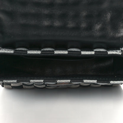 Louis Vuitton Calfskin Damier Twist Shoulder Bag BB Black White 5 of 9