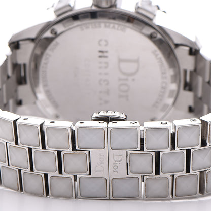 Christian Dior Stainless Steel Diamond Sapphire 38mm Christal Chronograph Quartz Watch White 6 of 11