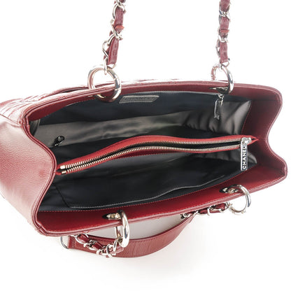 Chanel Caviar Quilted Grand Shopping Tote GST Burgundy 5 of 7