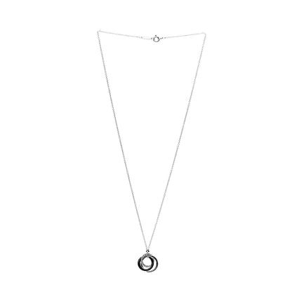 Tiffany 18K White Gold Diamond 1837 Triple Interlocking Circles Pendant Necklace 2 of 5