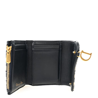 Christian Dior Oblique Saddle Lotus Wallet Blue 5 of 7